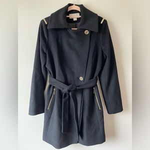 Michael Kors Black Pea Coat Size Large